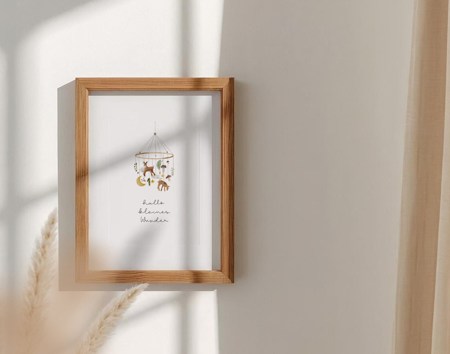 Karte Geburt Waldtiere Mobile Hallo kleines Wunder (Postkarte A6)