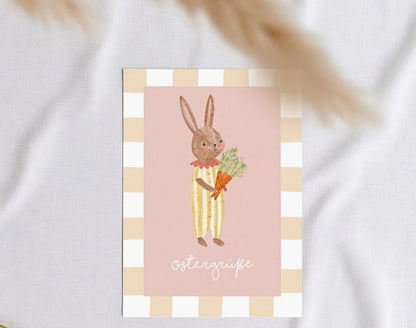 Osterkarte Hase Ostergrüße (Postkarte A6)