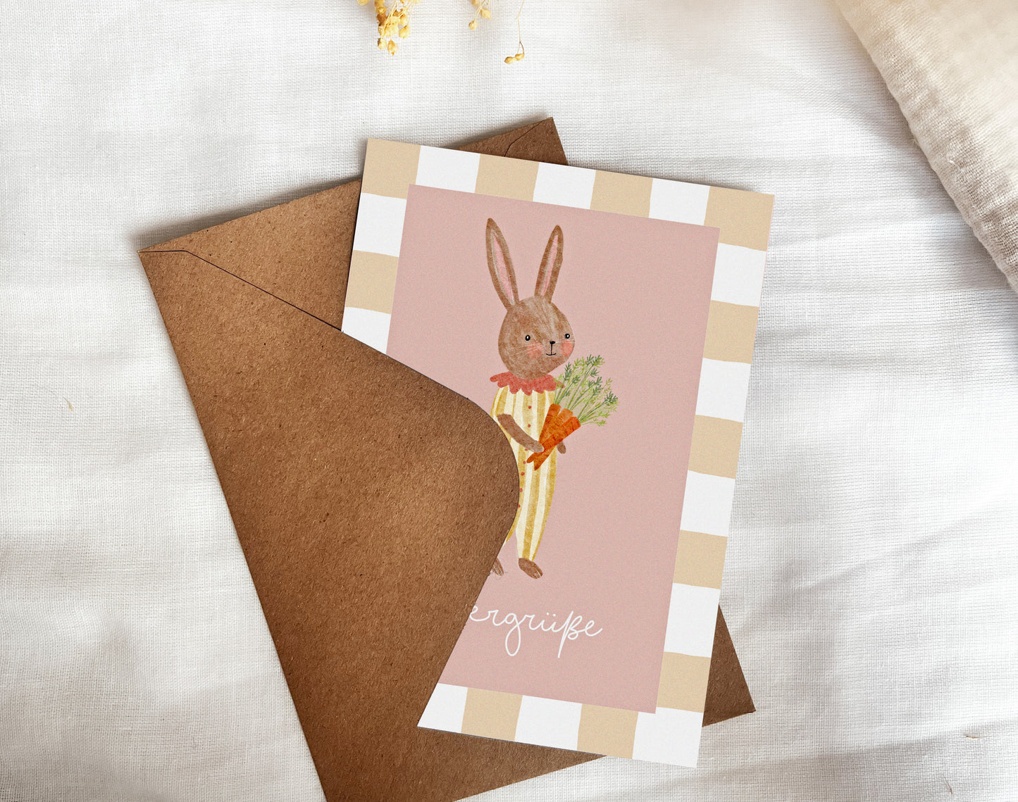 Osterkarte Hase Ostergrüße (Postkarte A6)