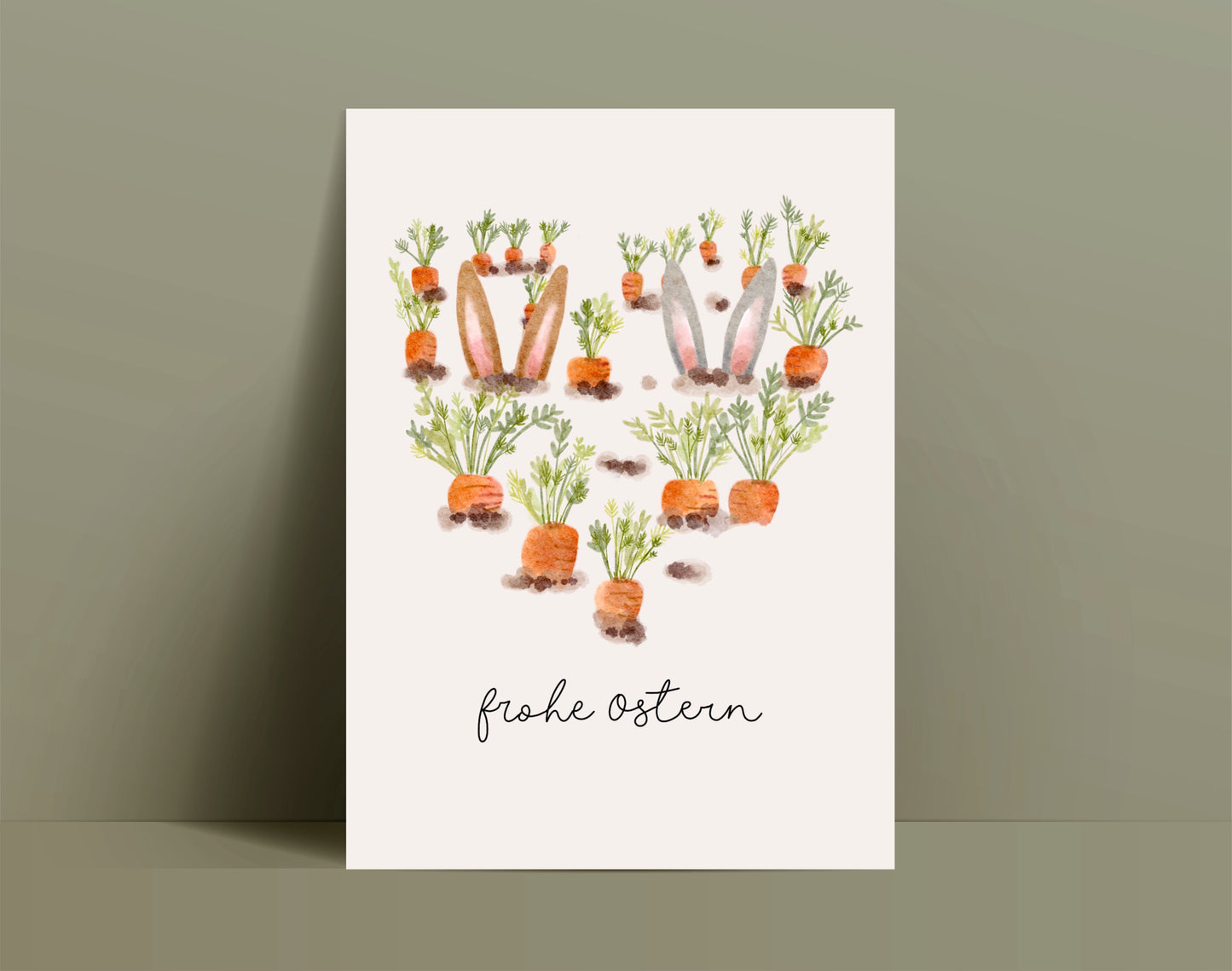 Osterkarte Karottenfeld (Postkarte A6)