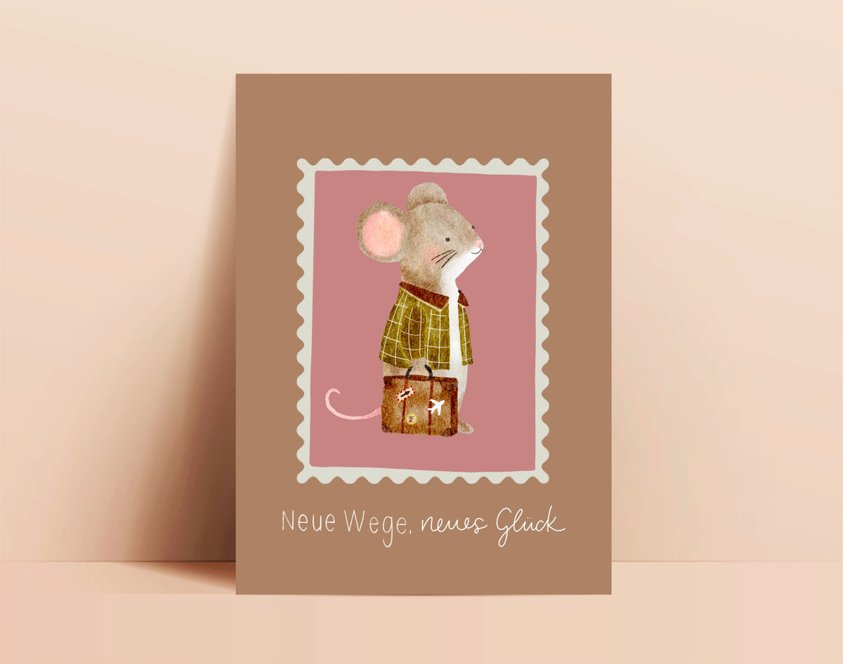 Karte zum Abschied Maus (Postkarte A6)