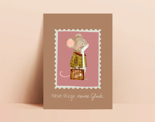 Karte zum Abschied Maus (Postkarte A6)