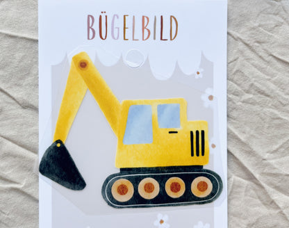 Bügelbild Bagger /  Bügelpatch zum Aufbügeln