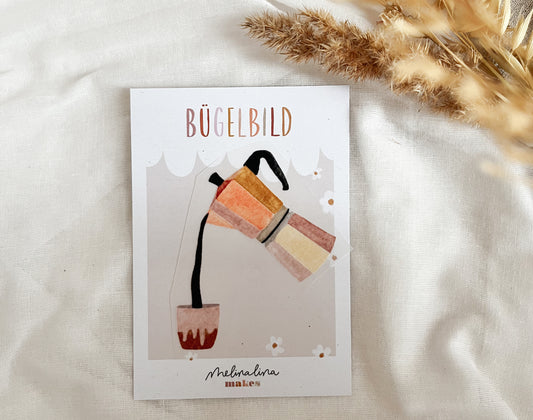 Bügelbild Kaffeekanne – Espresso Patch zum Aufbügeln