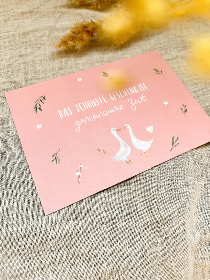 Karte für Gemeinsame Zeit – Gutschein zum Geburtstag (Postkarte A6)