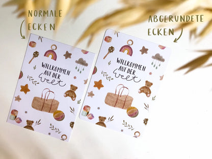 Karte Geburt Moseskorb Willkommen auf der Welt (Postkarte A6)