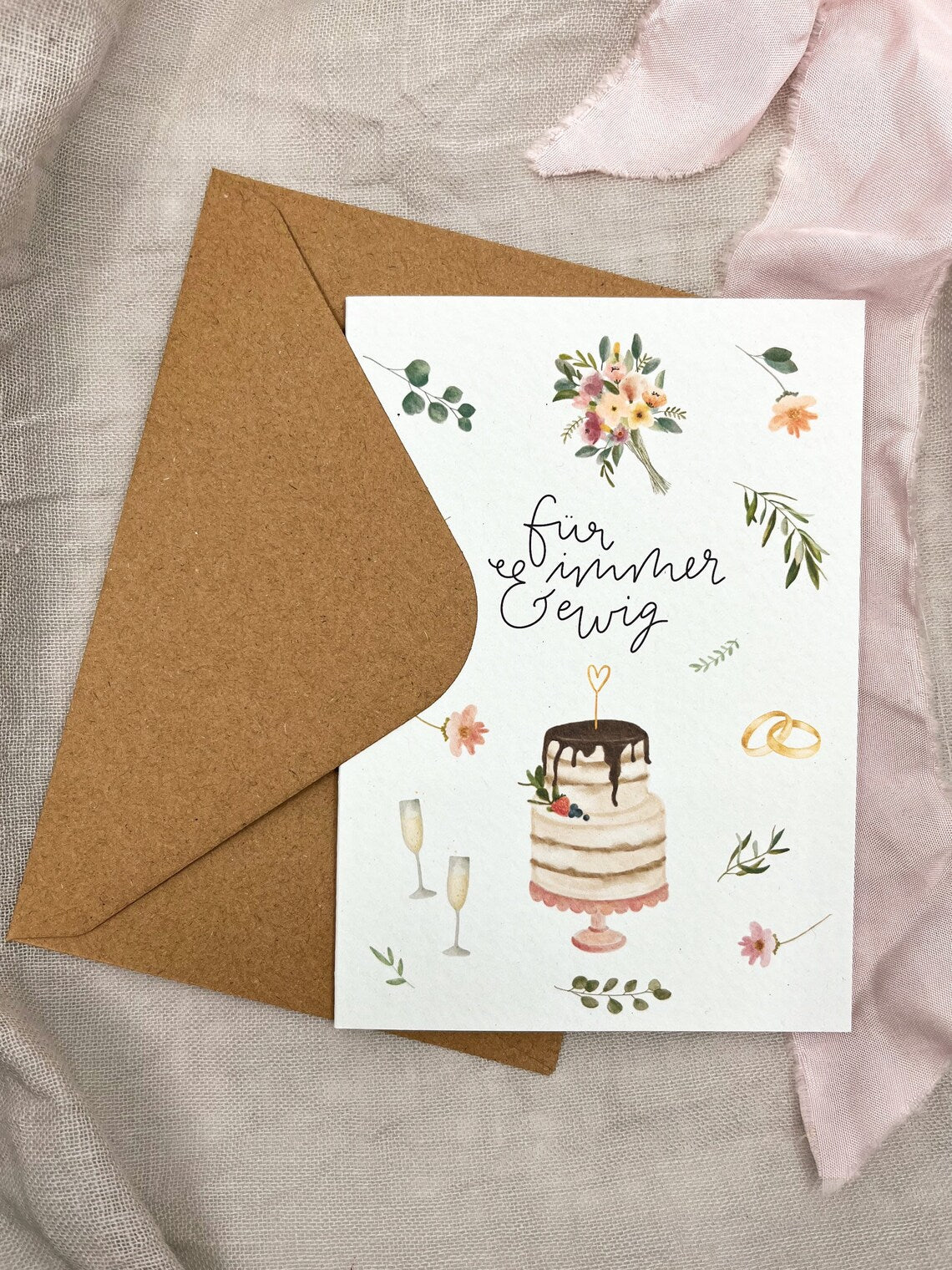Karte Hochzeit Für immer und ewig (Klappkarte A6)