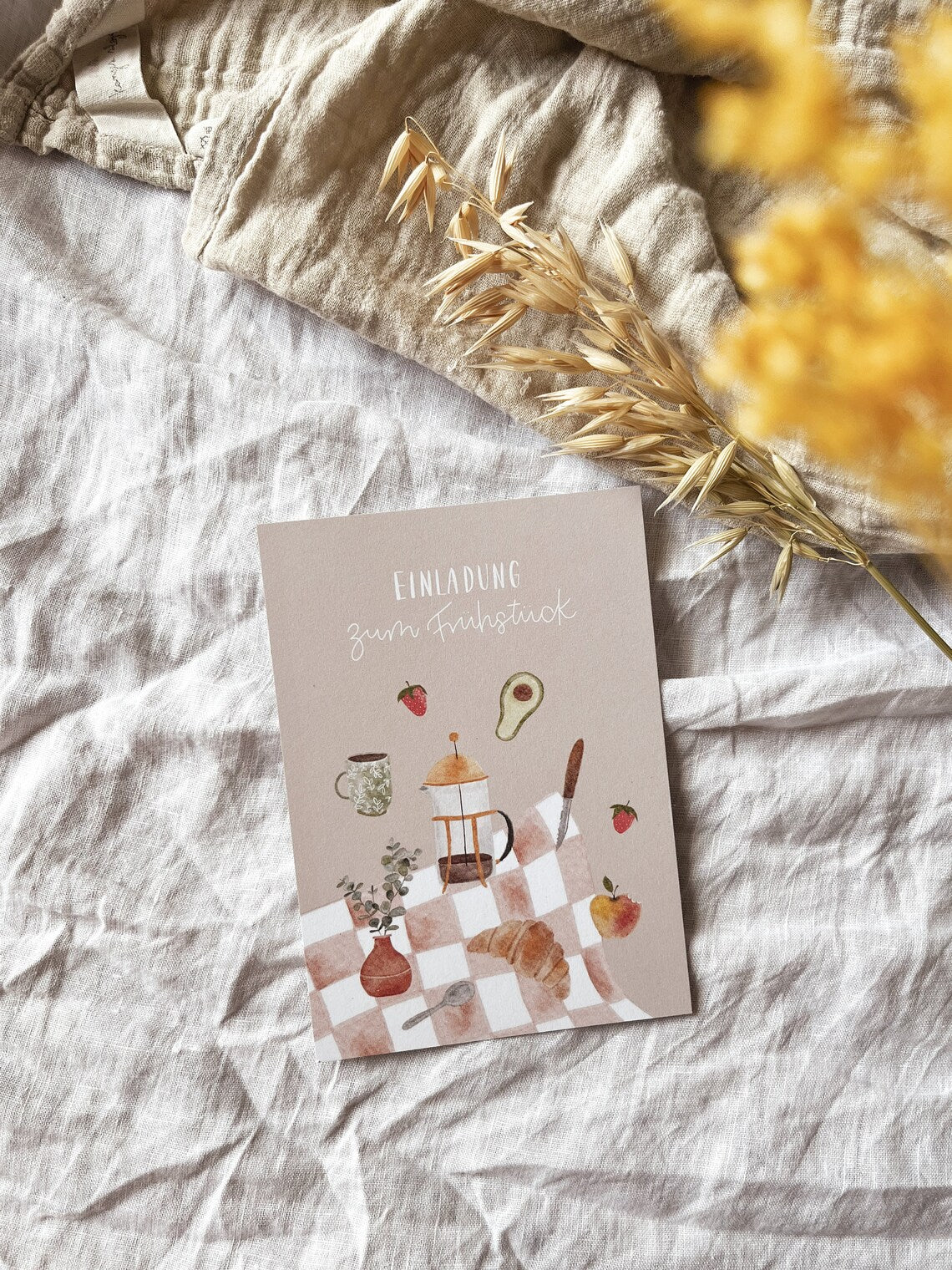 Einladungskarte Frühstück – Brunch & Kaffee Einladung (Postkarte A6)