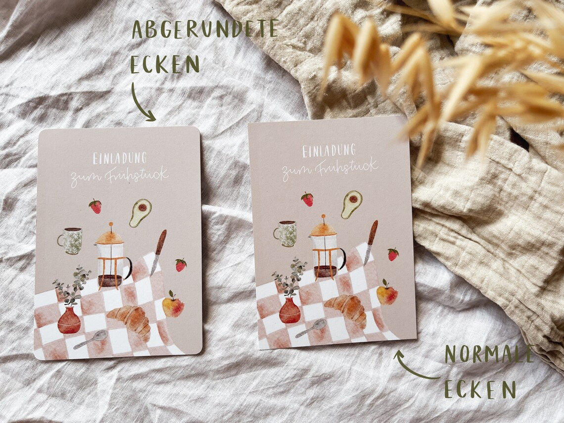 Einladungskarte Frühstück – Brunch & Kaffee Einladung (Postkarte A6)