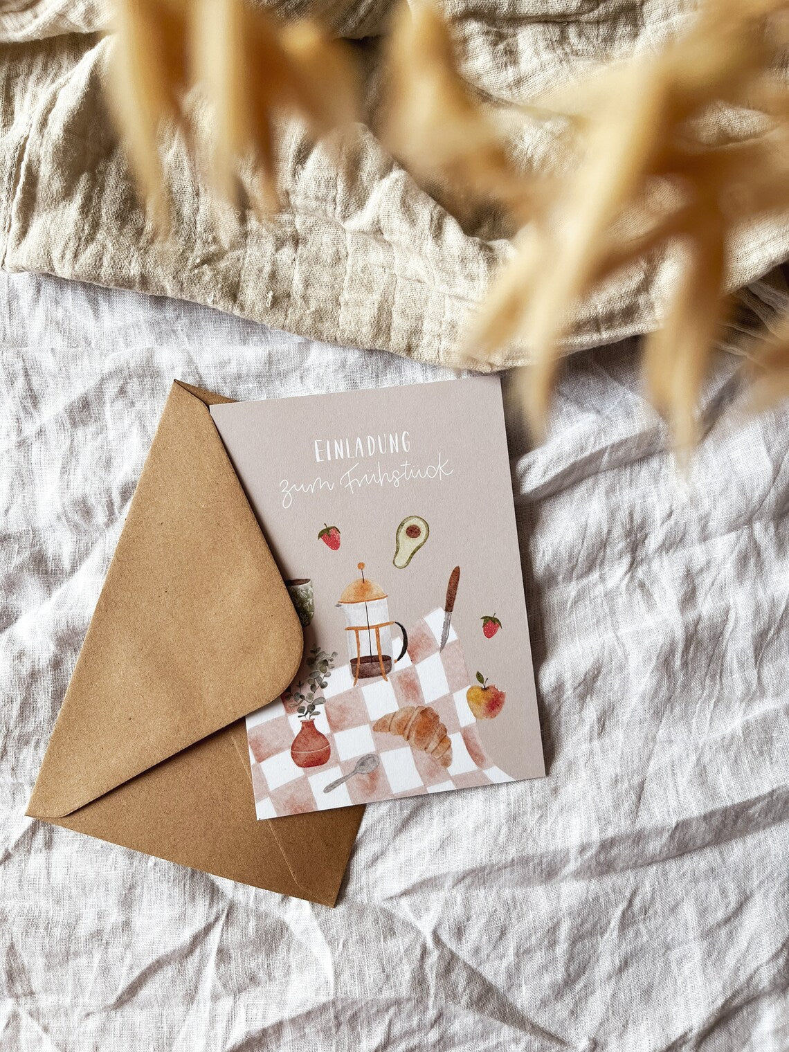 Einladungskarte Frühstück – Brunch & Kaffee Einladung (Postkarte A6)