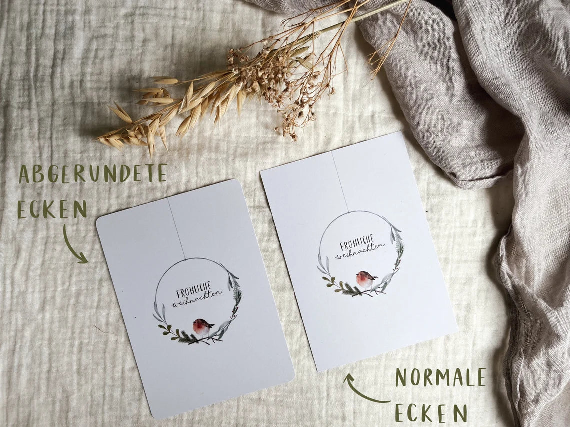 Weihnachtskarte Rotkehlchen „Fröhliche Weihnachten“ (Postkarte A6)