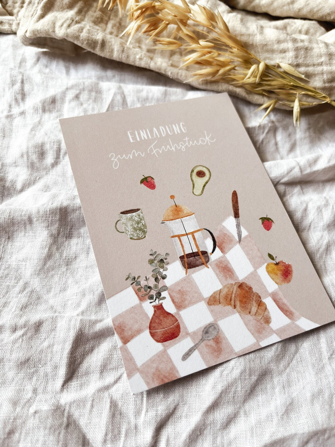 Einladungskarte Frühstück – Brunch & Kaffee Einladung (Postkarte A6)