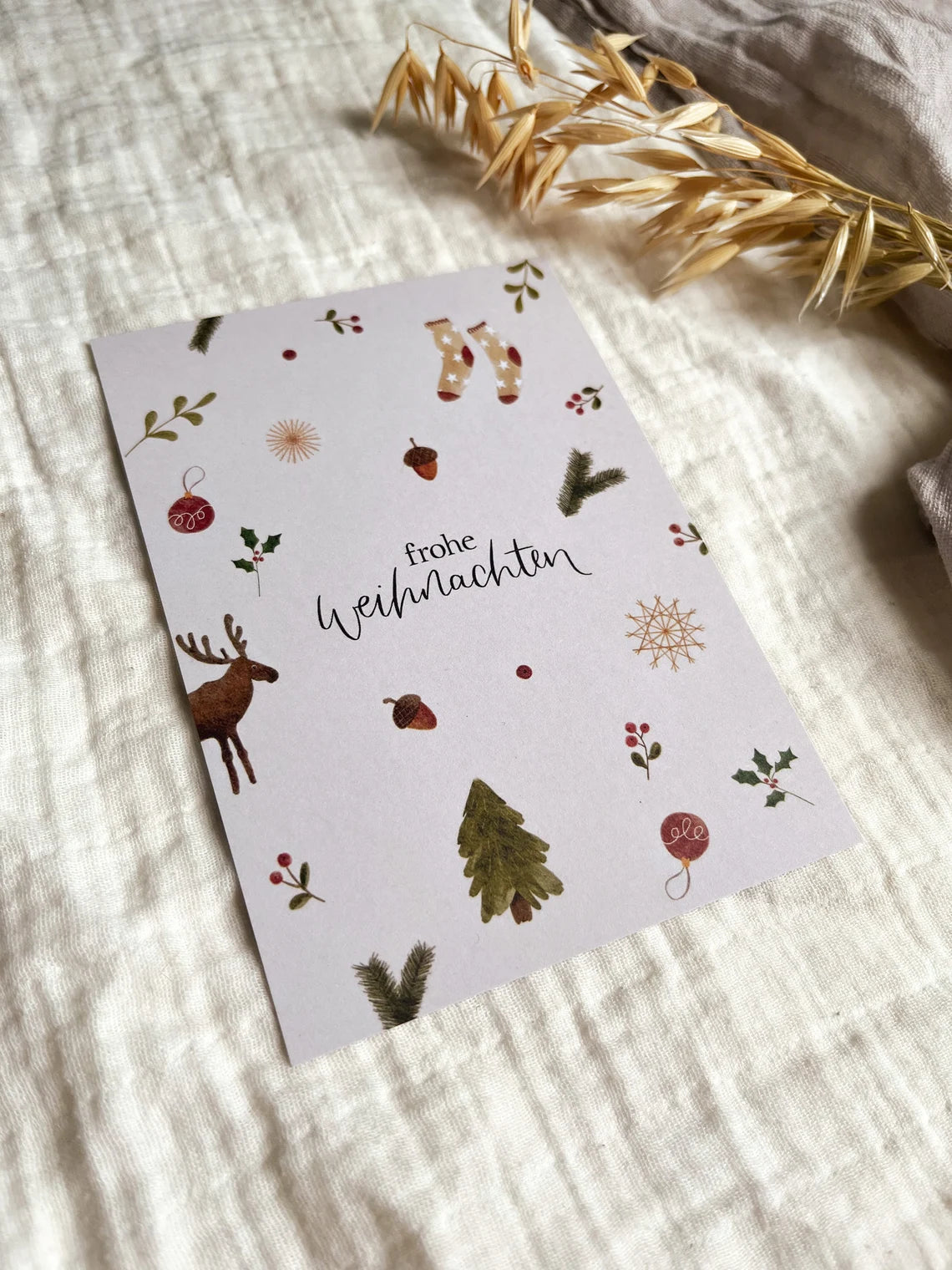 Weihnachtskarte Hygge „Frohe Weihnachten“ (Postkarte A6)