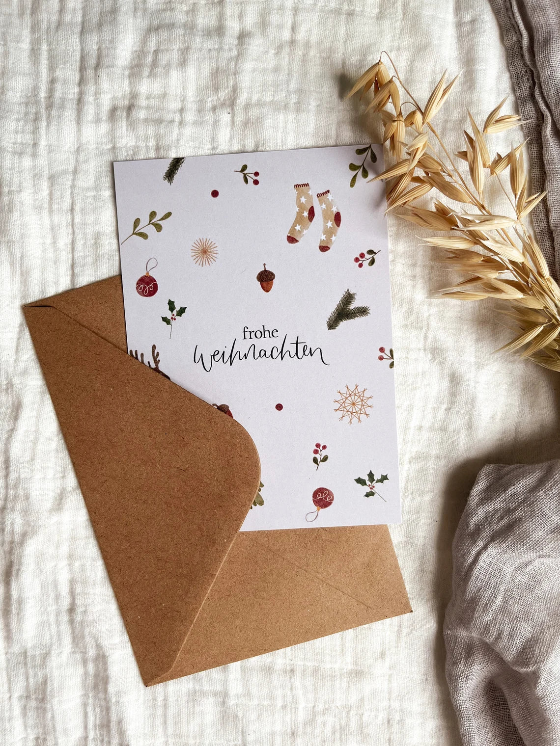 Weihnachtskarte Hygge „Frohe Weihnachten“ (Postkarte A6)