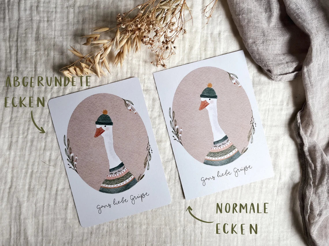 Postkarte Gans liebe Grüße Glückwunschkarte (Postkarte A6)