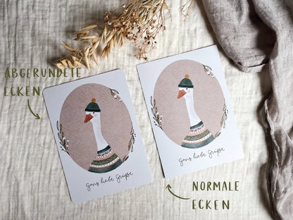 Postkarte Gans liebe Grüße Glückwunschkarte (Postkarte A6)
