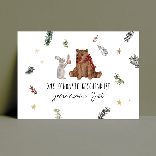 Karte für gemeinsame Zeit – Weihnachtsgutschein zum Verschenken (Postkarte A6)