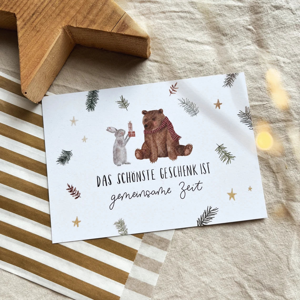Karte für gemeinsame Zeit – Weihnachtsgutschein zum Verschenken (Postkarte A6)
