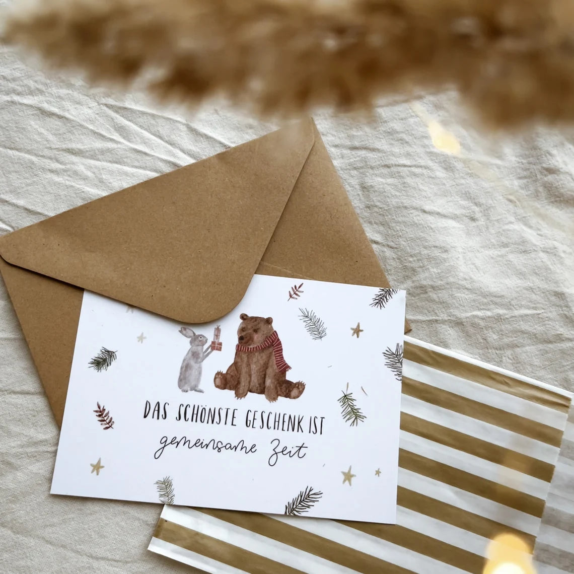 Karte für gemeinsame Zeit – Weihnachtsgutschein zum Verschenken (Postkarte A6)