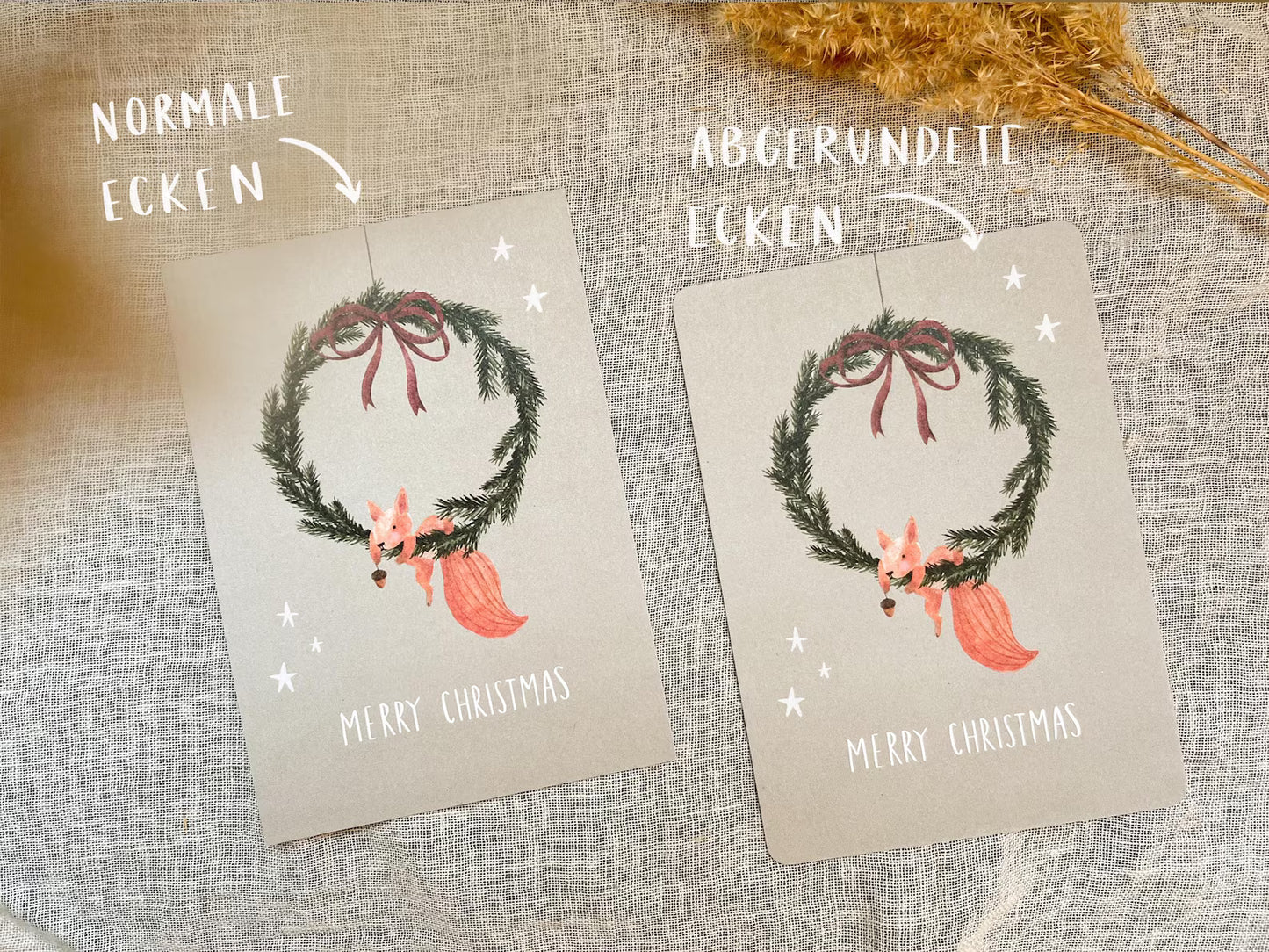 Weihnachtskarte Eichhörnchen „Merry Christmas“