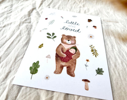 Karte Geburt Bär Wald (Postkarte A6)