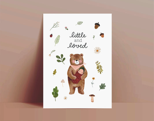 Karte Geburt Bär Wald (Postkarte A6)