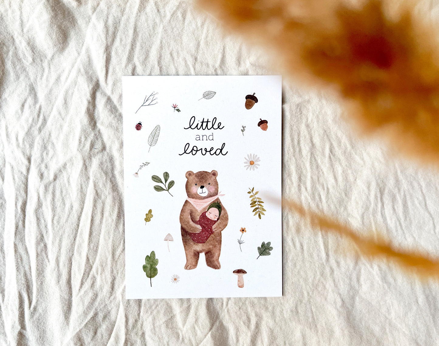 Karte Geburt Bär Wald (Postkarte A6)