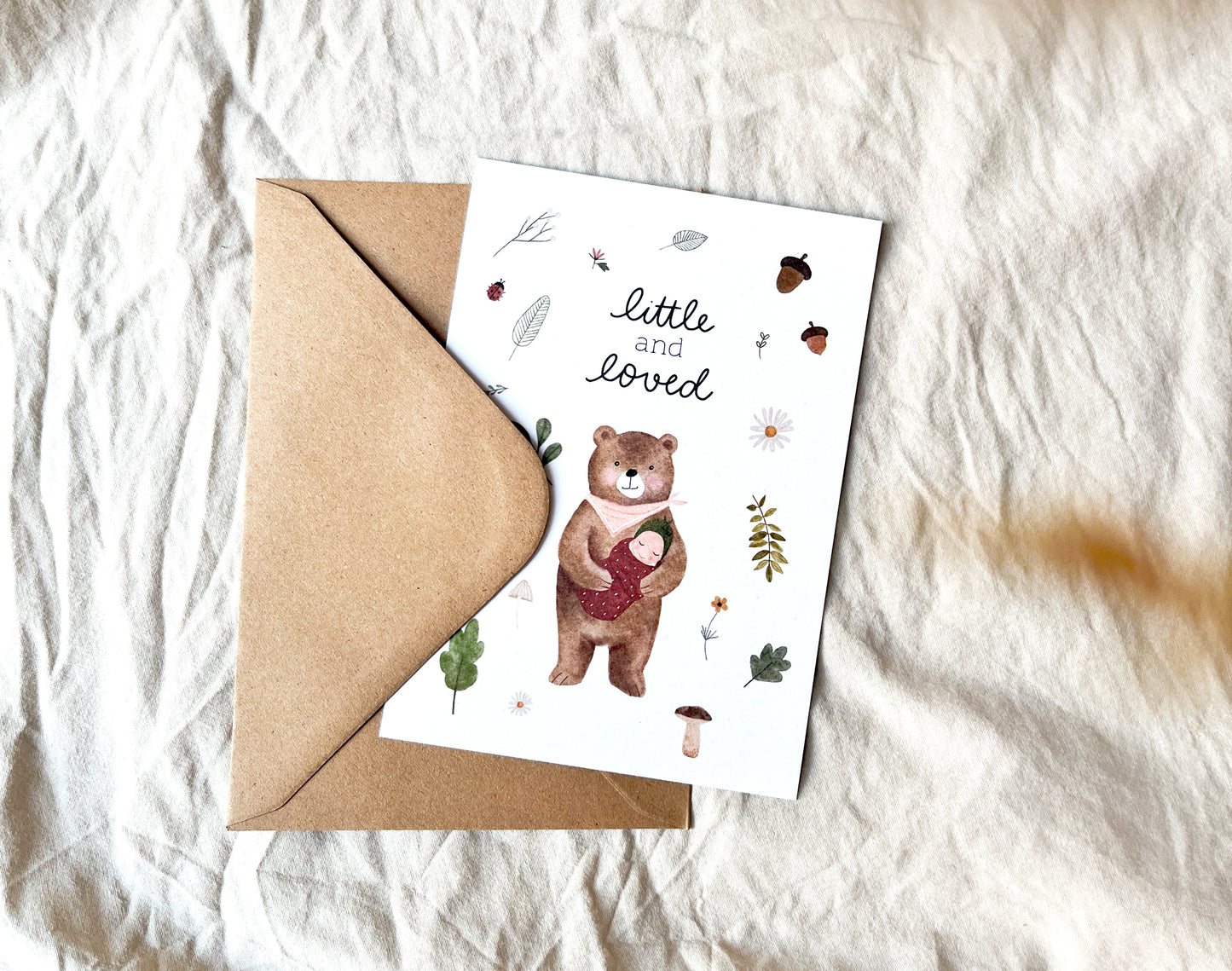 Karte Geburt Bär Wald (Postkarte A6)