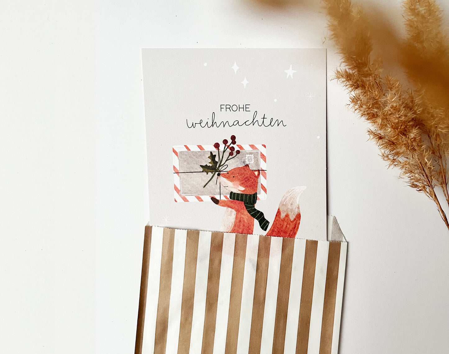 Weihnachtskarte Fuchs „Frohe Weihnachten“