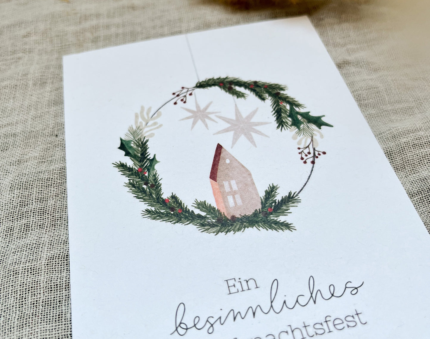 Weihnachtskarte Türkranz „Besinnliche Weihnachtszeit“