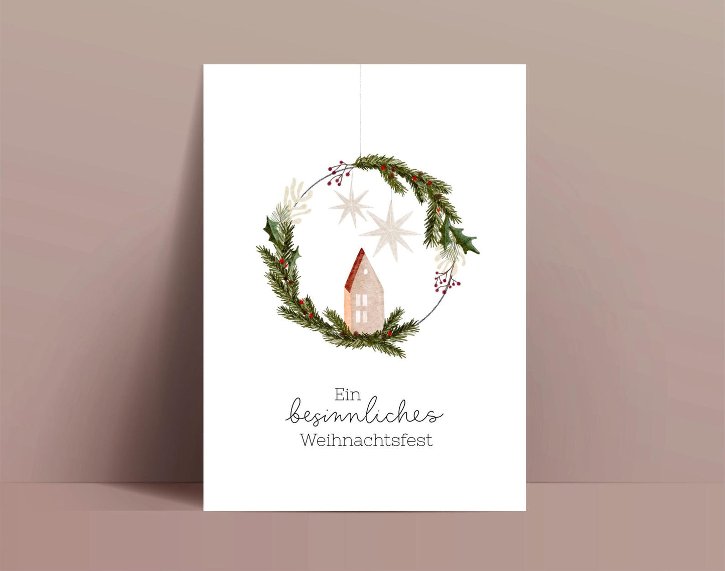 Weihnachtskarte Türkranz „Besinnliche Weihnachtszeit“